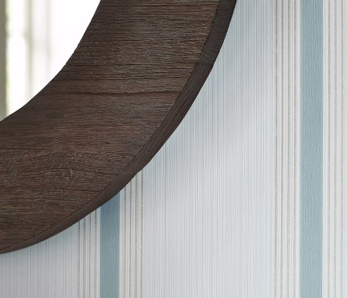 Обои Little Greene Painted Papers Cavendish Stripe - Brush Blue 0286CVBRBLU фото в интерьере
